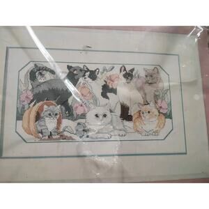 From The Heart Counted Cross Stitch Purrfect Garden Cats #53522 New Old Stock